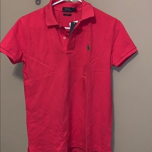 Pink Polo Ralph Lauren Shirt with green pony